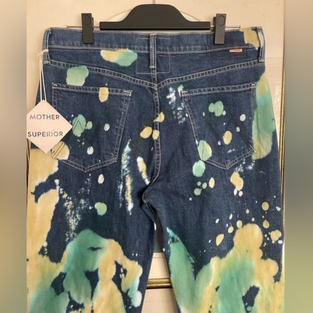 MOTHER SUPERIOR The Thrasher Flood Jeans Lava Lamp BLUE/GREEN/YELLOW Size 26 NEW - Picture 5 of 11